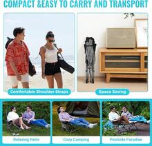 #WEJOY 2-In-1 Reclining Camping Chair With Footrest For Adults Folding Lounge Chair With Adjustable Backrest Lightweight Camping Chairs Heavy Duty Camp Chairs For Outdoor - Black - View 9