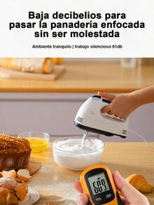 Mini batidor automático eléctrico batidor de huevos casero mezclador de escritorio horneado batidor de huevos automático de mano Cena doméstica multifuncional Batir crema Clara de huevo Pequeña licuadora para hornear Batidora de crema - Blanco - Ver 5