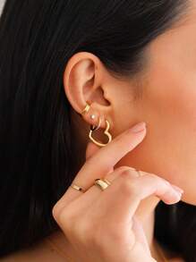 1 Paar minimalistische Herz Creolen für Frauen und Mädchen, filigrane gold- und silberfarbene herzförmige Ohrringe, modischer Schmuck für Damen, perfektes Geschenk für sie