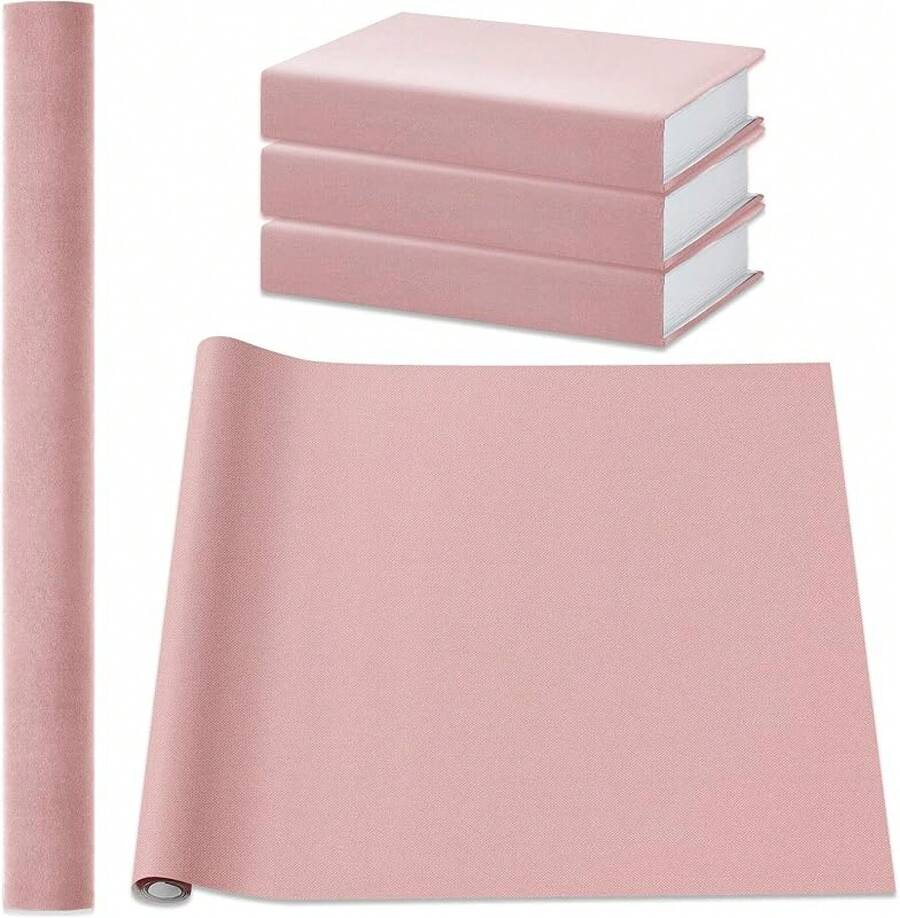 Tela para encuadernación de libros 40 X 16 pulgadas, superficie de tela negra, respaldo de papel, suministros de encuadernación de libros duraderos y resistentes, adecuados para cubrir libros, álbumes, manualidades de scrapbooking - Rosa - Ver 1