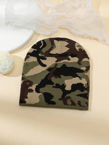 1pc Men's Classic Casual Elastic Knit Camouflage Outdoor Cycling Sun Protection Winter Knit Cap - Camouflage Knitted Hat - View 17