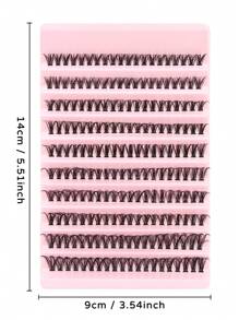 200 Peças Conjunto de Extensão de Cílios Falsos Tipo C com Adesivo de Extensão de Cílios, Pinça para Cílios, Escova para Cílios, Ferramentas para Cílios Falsos 10-16mm Comprimento Misto, Kit de Clusters de Cílios DIY para Cosplay, Animação e Maquiagem Diária