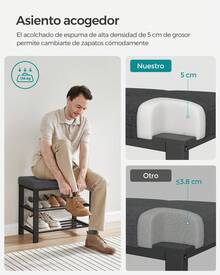 SONGMICS Shoe Changing Stool - Grey - View 4