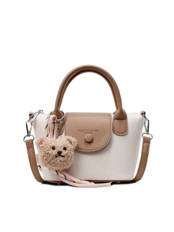 Nova Bolsa Tote Feminina da Moda, Bolsa de Dumpling Minimalista de Cor Sólida em PU com Estética de Alta Qualidade, com Pingente de Corda, Adequada para Encontros, Compras, Versátil e Requintada