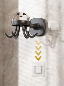 1pc Creative Octopus Shaped Rotating Hook With 6 Arms, Kitchen Utensil Storage Rack, Portable Organizer For Home Use. Home Bathroom Decor Bathroom Organizer Fall Decor Back To School - Multicolor - View 7