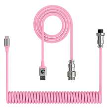 ATTACK SHARK * MAMBASNAKE C01 可定制卷绕 USB C 至 A 线缆，带可拆卸双套螺旋线缆、可伸缩弹簧线、金属飞机连接器、机械游戏键盘 C 型端口 - 彩色 - 查看 11