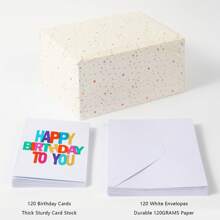 1 Set (120 Pcs Card +120 Pcs Envelopes) Absolutely Yours Birthday Cards Multipack Of 12 Design (Each Design 10 Pcs ). Blank Inside. Bulk Birthday Cards And Envelopes, Each Design 1 Pc For 12 Pcs, Birthday Invitation Greeting Card, School Supplies, Back To School