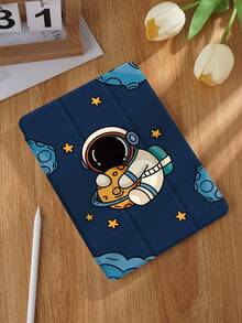 宇航员图案平板电脑保护套，兼容 iPad 9.7/10.2/10.5/10.9/12.9/Pro 11（第十代），兼容三星 Galaxy Tab S6 Lite 10.4 英寸，兼容 Kindle Paperwhite 第十二代（2024 年发布），Kindle（第十一代）（2022 年发布），Kobo Clara Colour，柔软防摔保护，智能支架/自动唤醒/睡眠功能 - 彩色 - 查看 3