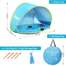 Children's Portable Beach Tent With Quick Opening Sun Umbrella And Water Play Tent For Convenient And Fast Storage