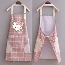 Sanrio 1 Stück Sanrio Cartoon KT Katze Schürze, tragbar, Haushalt, Küche, Reinigungs-Schutz, wasserdicht, ölsicher, verdickte Gurtbänder, Restaurantpersonal, abriebfest, Taille