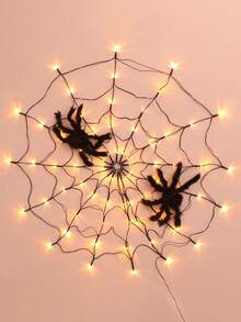 1 件蜘蛛网万圣节装饰 - 适用于室内家居、鬼屋 LED 氛围灯的恐怖蜘蛛网灯（电池/USB） - 彩色 - 查看 8