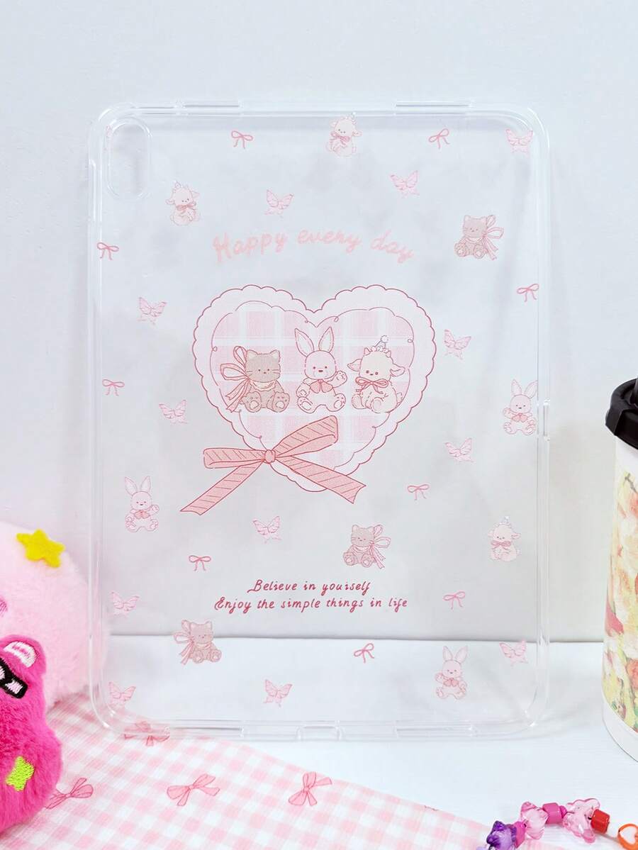 1 件透明外壳心形娃娃彩绘平板壳，轻巧超薄软壳，简约/个性/创意/卡通/休闲/可爱 TPU 平板保护单壳适用于 iPad Mini 1/2/3/Mini4/Mini5/Mini6/Mini7/9.7/10.2/10.5/10.9/11 英寸/10 代/Air 11 英寸 (M2)-2024/Pro11 英寸 (M4)-2024/iPad Air 11 英寸 (M3) 2025/iPad (A16) 11 英寸第 11 代 2025，苹果型号 A7/A8 型号，产品不包括手写笔 - 彩色 - 查看 1