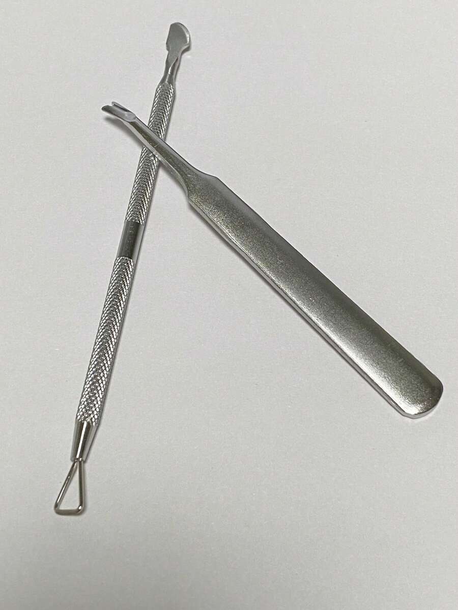 1/2 件专业不锈钢角质层和老茧去除工具套装、指甲钳、双头指甲推刀、指甲和足部护理工具、无香型 - 彩色 - 查看 1