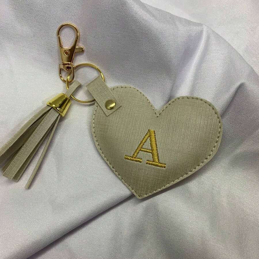 Personalized Keychain With Initial - Champagne - View 1