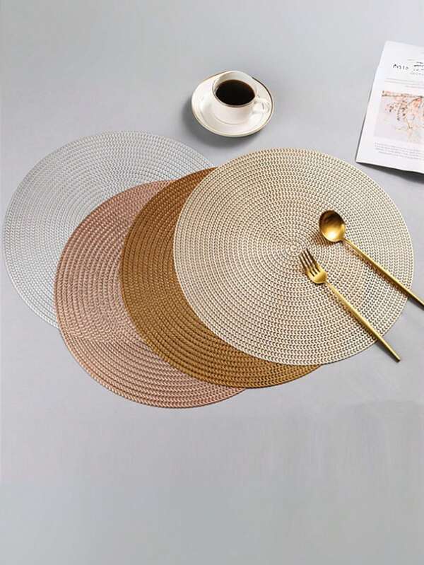 Kit 4 ou 6 Tapete De Mesa Posta Redondo Design Elegante Impermeável