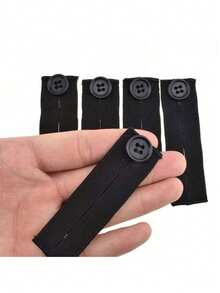 黑色弹性腰带，带孕妇裤纽扣延长带，可调节腰围延长带，带多个插槽，可适应不断增大的腹部，可重复使用，免缝纫腰部延长带，男女通用可拆卸裤扣延长带，非常适合在体重波动、腹胀、怀孕、孕期和产后恢复期间穿着牛仔裤、裙子、短裤和长裤。它是产后恢复的必备单品 - 彩色 - 查看 8