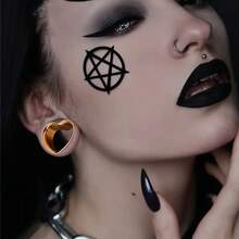 2 件热销不锈钢心形耳塞量规扩张器身体穿孔饰品女式耳环隧道拉伸器耳环