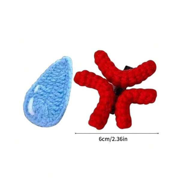 2 peças Engraçado Grampo de Cabelo Gota de Água Brava - Grampo de Cabelo com Bico de Pato, Grampos Criativos de Franja Lateral Crochê, Grampos de Cabelo Gota de Água Brava