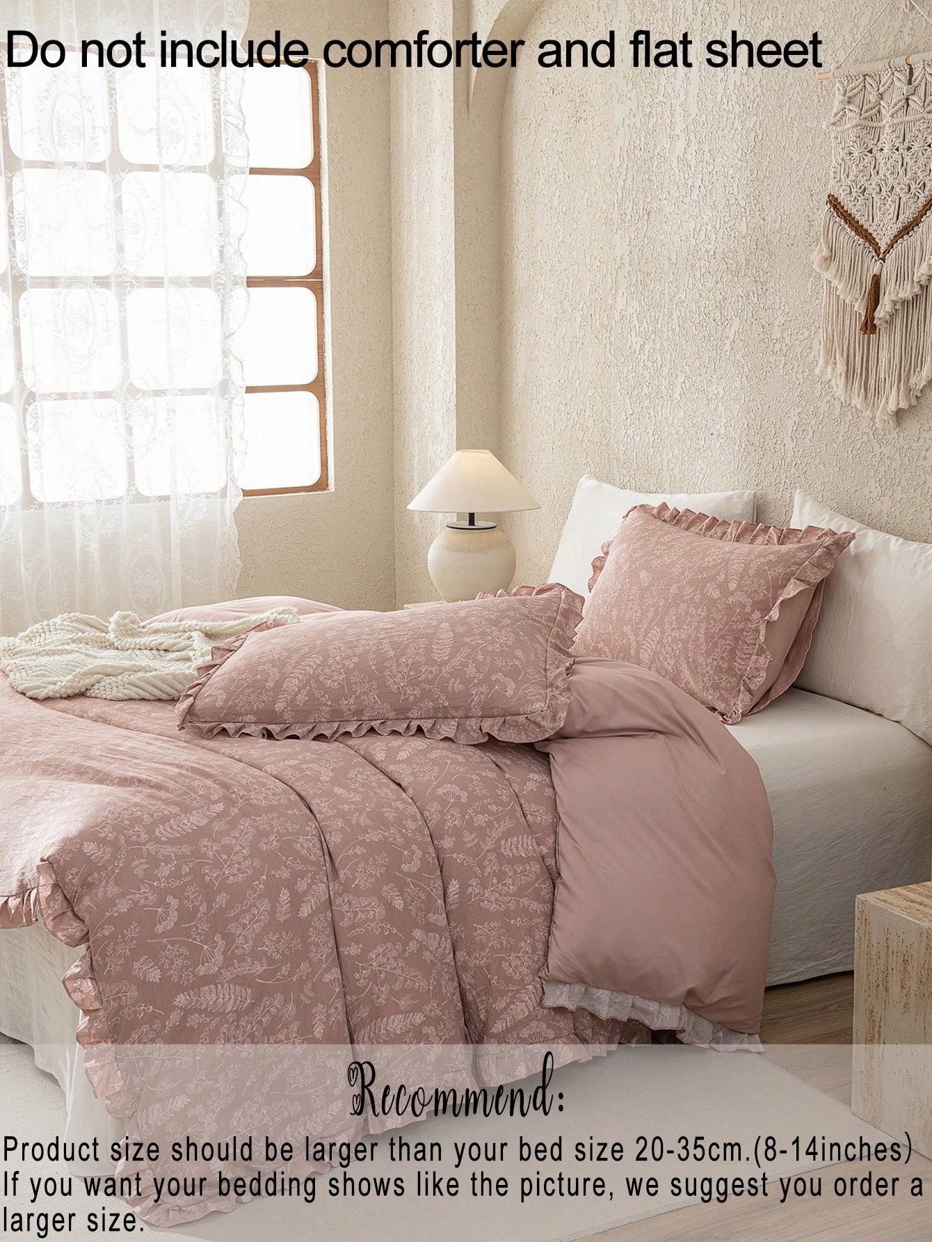 طقم أغطية سرير 3 قطع بطراز بوهيمي مزين بالأزهار