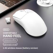 CHANGXIE A 2.4G Wireless Mouse, 6-Key Office Gaming Mouse, Ergonomic Grip, LOGO That Can Glow, White And Black