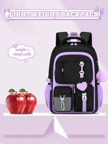 1pc Lightweight Multi-Pocket Girls Backpack, Outdoor Camping Travel Laptop Bag 15.6 Inch, Student School Backpack With Coin Purse, Adjustable Straps, Smooth Zipper, Back To School Essential