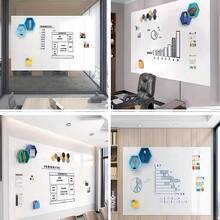 1 块现代磁性白板带移动涂鸦墙 - 自粘软磁铁，可擦拭表面，适用于教学、培训、办公室和家庭使用 - 耐用塑料结构、学校用品、返校 - 彩色 - 查看 5