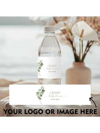 20 piezas de etiquetas personalizables para botellas de agua mineral de 500 ml (16.9 oz), a prueba de agua, etiquetas personalizadas, adecuadas para bodas, cumpleaños, negocios, promoción de fiestas, tamaño único: 8.26 pulgadas * 2 pulgadas, artículos escolares, pegatinas personalizadas, con un aspecto glamoroso