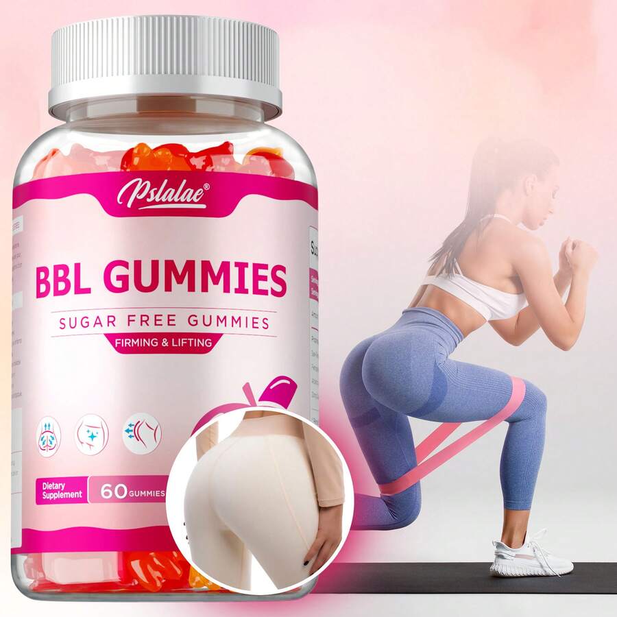 PSLALAE BBL Gummies - Increase Natural Curves, Promote Buttock Growth, Reduce Fat Mass And Sagging - 60pcs