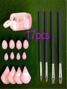 4pcs Size Concealer Brush Set - Selected Soft Bristles For Precise Application Of Concealer, Different Brush Sizes Fit Various Concealing Areas, Easily Cover Under-Eye And Nose Wing Imperfections, Suitable For Daily Commuting And Touch-Ups On Dates, Creating A Flawless Base Makeup. - Black - View 6