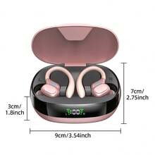 LIFEBEE 无线耳机，适合跑步和健身，入耳式无线耳机，带降噪麦克风，运动耳机，耳挂式设计，立体声入耳式耳机，带 LED 显示屏和充电盒