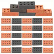 微型粘土积木，50/100/200 块可重复使用的 8 孔迷你粘土砖，逼真的 DIY 微型积木，带 8 孔普通砖块套装，用于微型建筑场景和盆景装饰的假积木