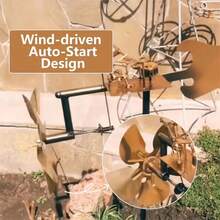 1pc Handmade Metal Drummer Windmill - No Electricity Needed, Self-Playing Outdoor Garden Decor With Cymbals & Drums, Weather-Resistant Halloween & Graduation Decoration For Yard, Terrace, Lawn, Windmills For The Yard, Patio Accent Piece