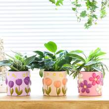 Colorful Flowers Planters Cute Unique Rainbow Planter With Drainage, Vintage Retro Flower Plant Pots For Indoor & Outdoor Plants, Eclectic Succulent Gardening Pot For Boho Modern Home Décor-B - Violet Purple - View 8