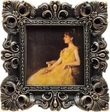 CISOO 2.5x3.5 Vintage Small Picture Frame, Antique Ornate Green And Gold Wallet Size Photo Frame, For Table Top And Wall Display, Decorative Floral Design Retro Home Decor, Photo Gallery Art