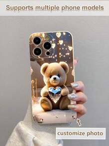 1pc Customized White TPU Anti-Drop Phone Case, Compatible With IPhone/Android Phones Such As, Galaxy, OPPO, Etc. Includes Detachable Lanyard/Wrist Strap
