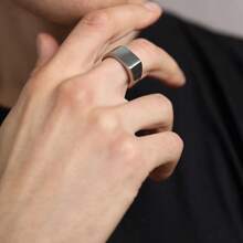 Men Minimalist Ring Silver Stainless Steel Fashionable Popular Jewelry Gift Party