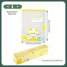 10/15/20-Pack Cute Cartoon Zipper Seal Bags | Reusable Self-Sealing Food Storage Bags | Thickened Airtight Freezer Bags For Fridge & Home Use | Freshness Preservation Pouches