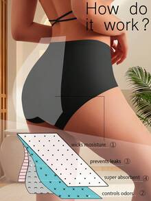 QUASTI 4pcs Women'S Physiological Panties- Ultra Comfortable, Leak Protection, Moisture Wicking, Odor Control, Designed For Menstrual Comfort And Light Incontinence - Multicolor - View 3