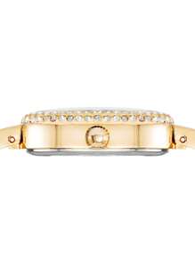 Anne Klein Goldfarbenes Quarz-Armreif- und Armband-Set für Damen mit Diamant-Goldgehäuse, elegantes Damen-Uhrenset