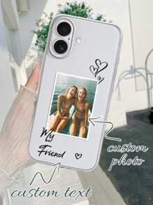 coque de téléphone personnalisée avec cadre photo pour famille/ami/couple, compatible avec iPhone 11 Pro/13 Pro/15 Pro Max, S24 Ultra et autres téléphones Android. Cadeau idéal pour petit ami, petite amie, famille, ami, couple, couple avec animaux. Idéal pour un anniversaire, une remise de diplôme, un mariage ou un bal de promo.
