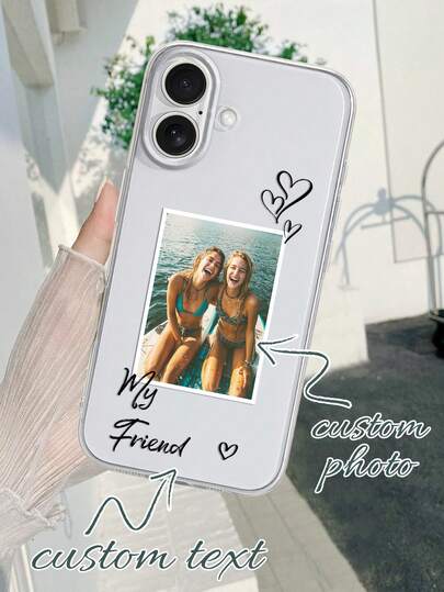 1pc Customized Family, Friends, Couples Photo Frame Transparent Shockproof Phone Case Compatible With IPhone 11 Pro, 13 Pro, 15 Pro Max, 16 Pro Max/17, 17 Pro, 17 Pro Max, S24 Ultra And Other Android Phones, Ideal Gift For Boyfriend, Girlfriend, Family, Friends, Couples, Pet Lovers For Birthday, Graduation, Wedding, Prom,2025phonecase,Cute Phone Cases,International Version, Not The Domestic Version