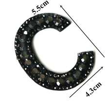 A-Z 1pc Black Letter Rhinestone Heat Transfer Patch DIY Shirt Jacket Name Rhinestone Applique Sew/Glue On Patch - Black - View 15