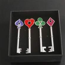 1pc Residents Evils RPD Keychains Playing Card Square Plum Heart Keyring Key For Men Jewelry Accessories Fans Collection - Multicolor - View 6