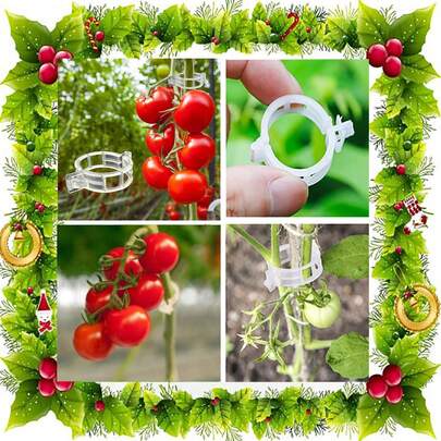 Bộ 100/200 kẹp cố định cây trồng, kẹp lưới nhựa, kẹp đỡ cây xanh, kẹp dây leo, kẹp cây cà chua, kẹp cây rau, kẹp làm vườn, giúp cây phát triển thẳng đứng, khỏe mạnh và đẹp mắt hơn, kẹp cố định cây con, kẹp buộc cây trồng mùa xuân.
