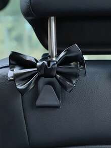 1 件/2 件时尚 PU 皮革汽车挂钩，带蝴蝶结 - 非常适合座椅头枕整理和汽车紧固件挂钩 - 增强您的汽车储物空间