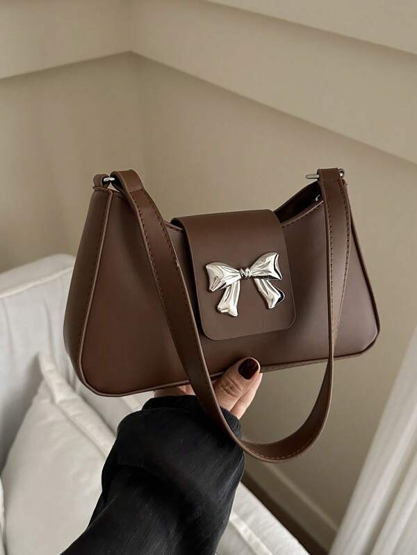 Vintage Shoulder Bag, Baguette Daily-Use Pouch, Lightweight With Wallet & Phone Compartments