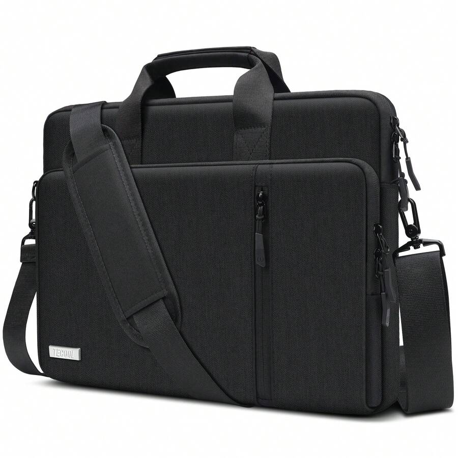 TECOOL 15.6-17.3 Inch Laptop Bag,360 Protective Case Messenger Bag Computer Sleeve Waterproof Briefcase With Shoulder Strap For 15.6-17.3 Inch ASUS HP Laptop And Other Brands Of Laptops,Black - Black - View 1