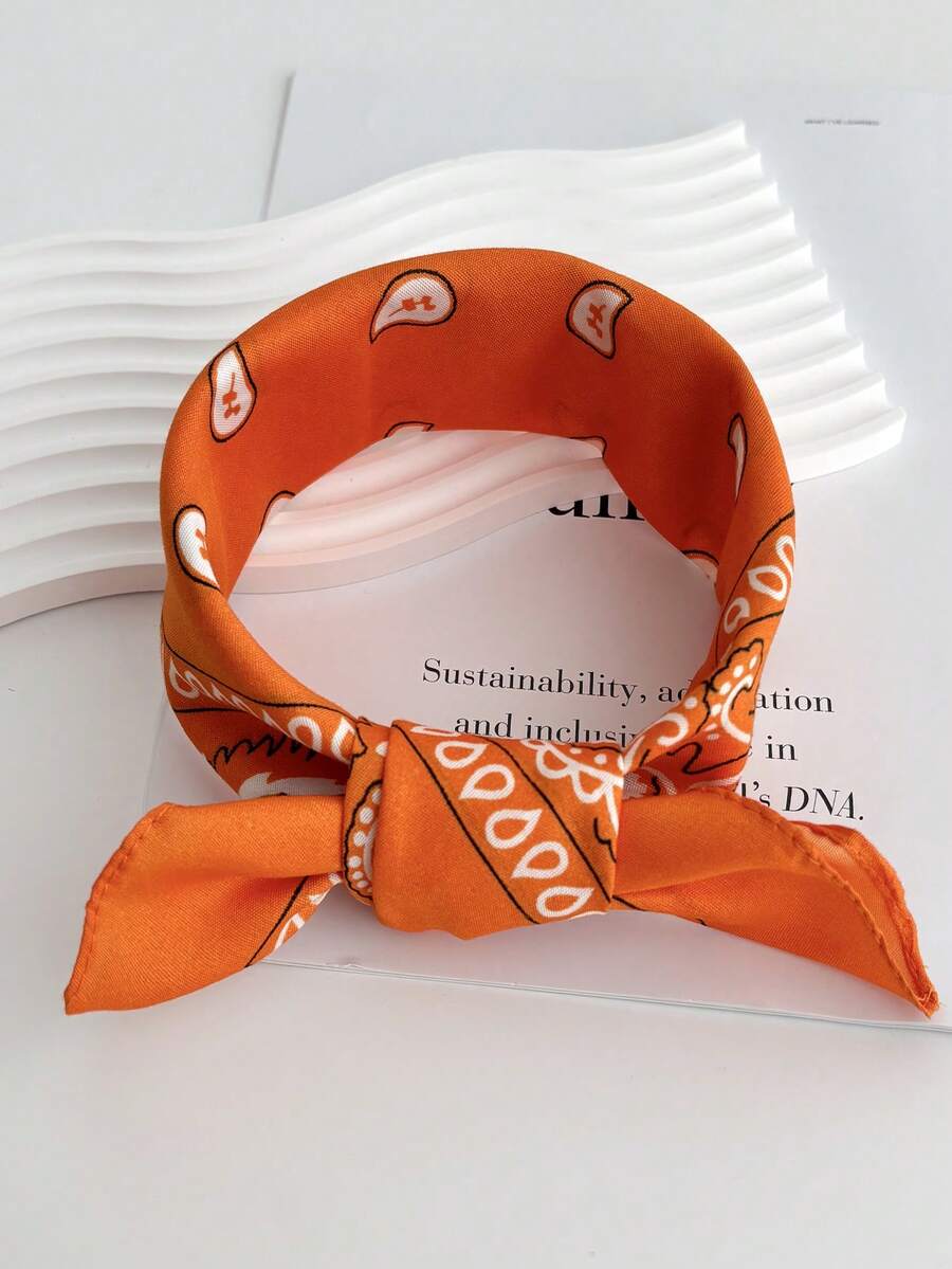 1件装女士时尚佩斯利花纹发带，多功能颈巾/腕巾配饰