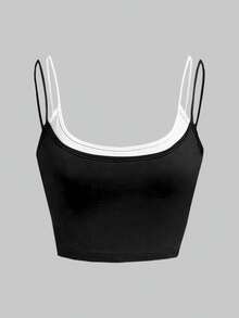 两件套青少年服装，欧美风格吊带背心和长裤，轻薄透气，女童套装