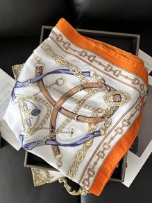 1 Peça Lenço Quadrado 70*70 cm, Lenço de Cetim Estampado, Bandana, Lenço, Faixa para Cabelo, Xale Fashion Feminino, Lenço para Pescoço Feminino, Hijab